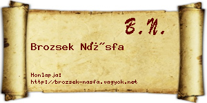 Brozsek Násfa névjegykártya
